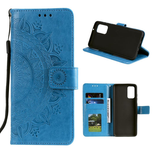 Hülle für Samsung Galaxy M51 Handyhülle Flip Case Cover Schutzhülle Tasche Mandala Blau