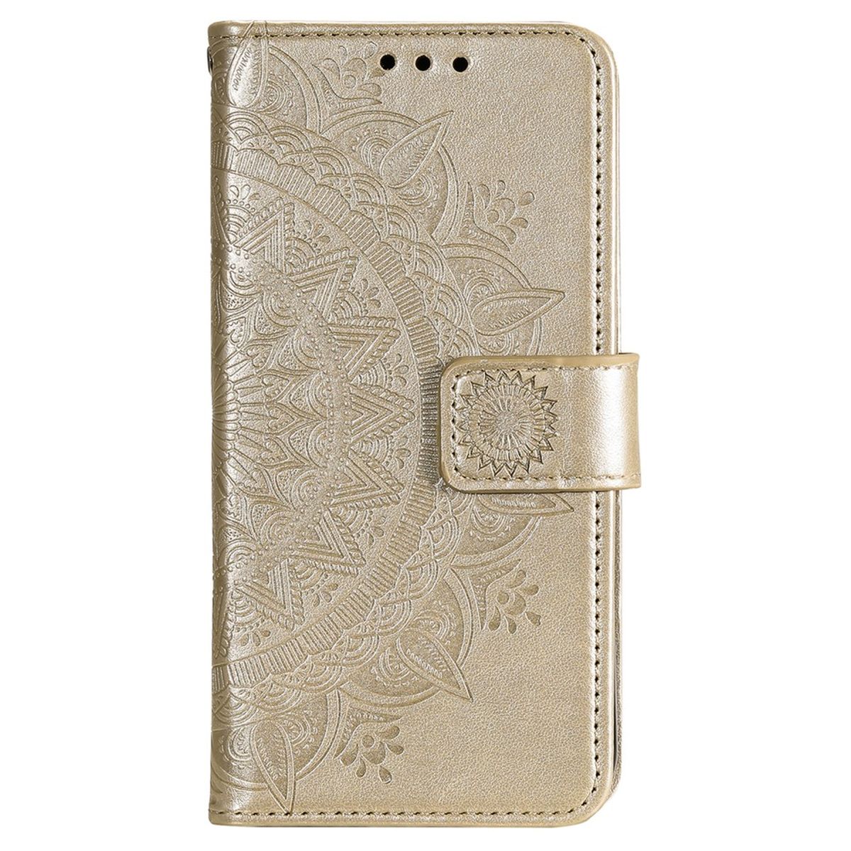 Hülle für Samsung Galaxy S22+ (Plus) Handyhülle Flip Case Cover Mandala Gold