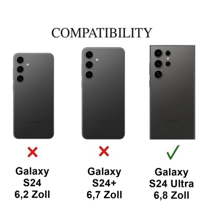 Hülle für Samsung Galaxy S24 Ultra Handyhülle Flip Case Cover Etui Mandala Lila