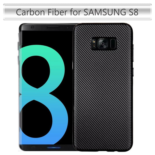 Hülle für Samsung Galaxy S8 Plus Handyhülle Silikon Case Carbon Design Schwarz