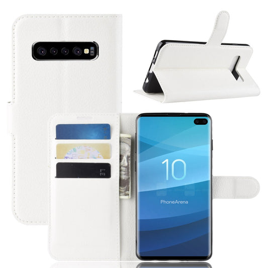 Hülle für Samsung Galaxy S10+ (Plus) Handyhülle Flip Case Schutzhülle Cover Weiß