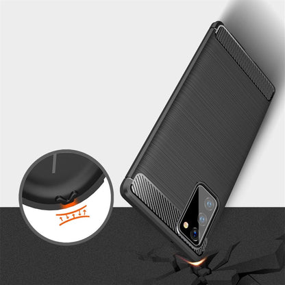 Hülle für Samsung Galaxy Note20 Handyhülle Silikon Case Cover Etui Carbonfarben