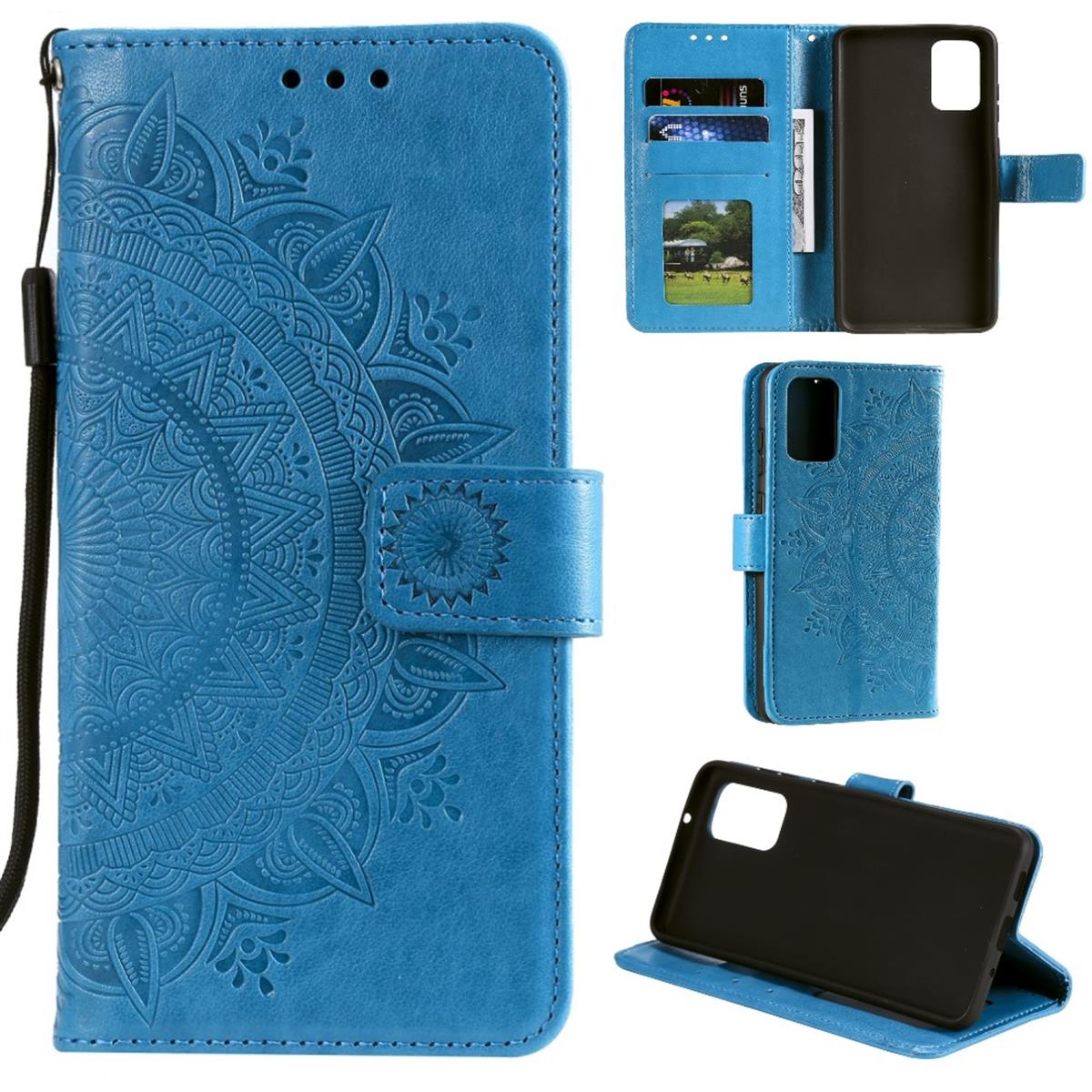 Hülle für Samsung Galaxy A41 Handyhülle Flip Case Cover Tasche Mandala Blau