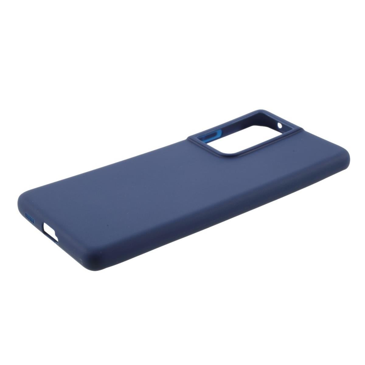 Hülle für Samsung Galaxy S21 Ultra 5G Handyhülle Silikon Case Cover Schutzhülle Matt Blau