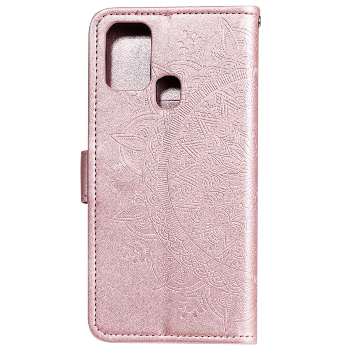 Hülle für Samsung Galaxy M21/M30s Handyhülle Flip Case Cover Mandala Rosegold