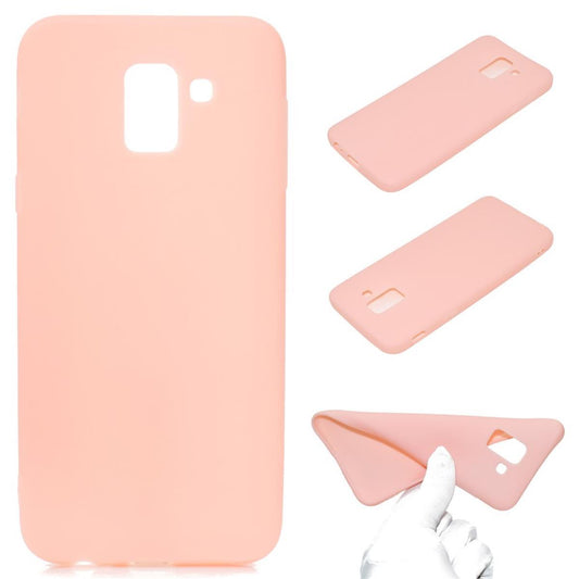 Hülle für Samsung Galaxy J6 2018 Silikon Case Handy Cover Etui Bumper Matt Rosa