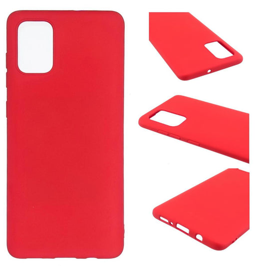 Hülle für Samsung Galaxy A51 Handyhülle Case Matt Schutzhülle Silikon Etui Rot