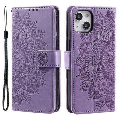 Hülle für Apple iPhone 14 Plus Handyhülle Flip Case Handy Cover Mandala Lila