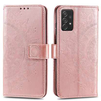Hülle für Samsung Galaxy A72 Handyhülle Flip Case Cover Etui Mandala Rosegold