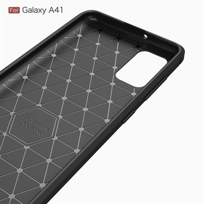 Hülle für Samsung Galaxy A41 Handyhülle Silikon Case Cover Bumper Carbonfarben