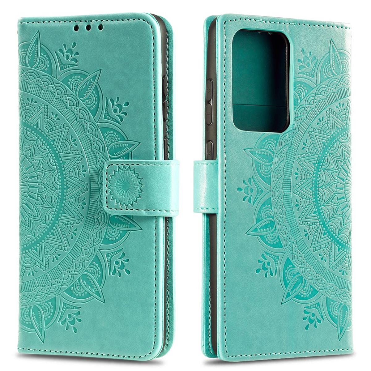 Hülle für Samsung Galaxy S20 Ultra Handyhülle Flip Case Schutzhülle Mandala Grün