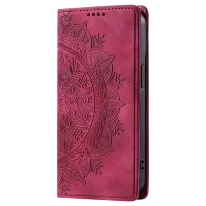 Hülle für Samsung Galaxy S23 FE Handyhülle Flip Case Cover Tasche Mandala Rot