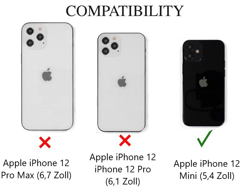Hülle für Apple iPhone 12 Mini Handyhülle Flip Case Cover Bumper Motiv Grinsen