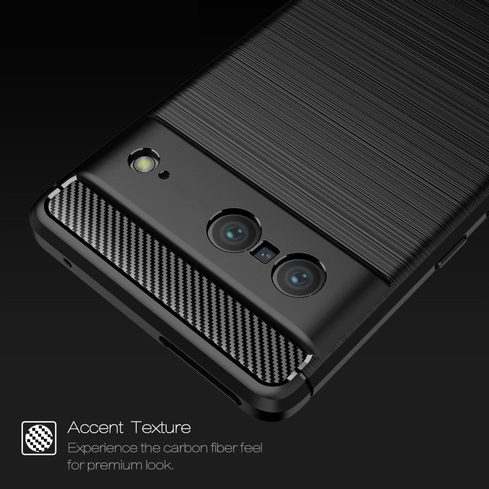 Hülle für Google Pixel 7 Handyhülle Silikon Case Bumper Cover Etui Carbonfarben