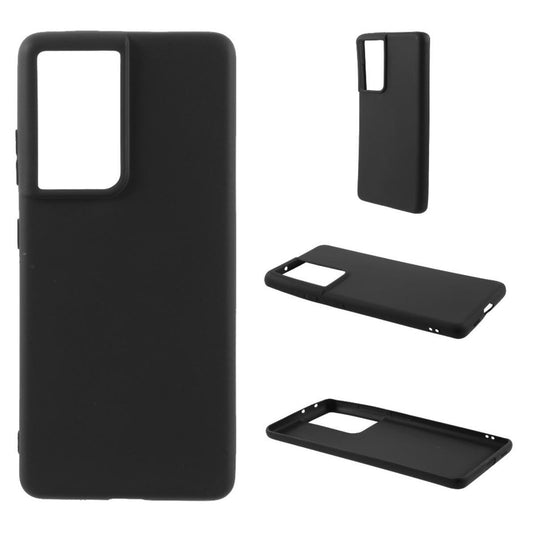 Hülle für Samsung Galaxy S21 Ultra 5G Handyhülle Silikon Case Cover Tasche Matt Schwarz