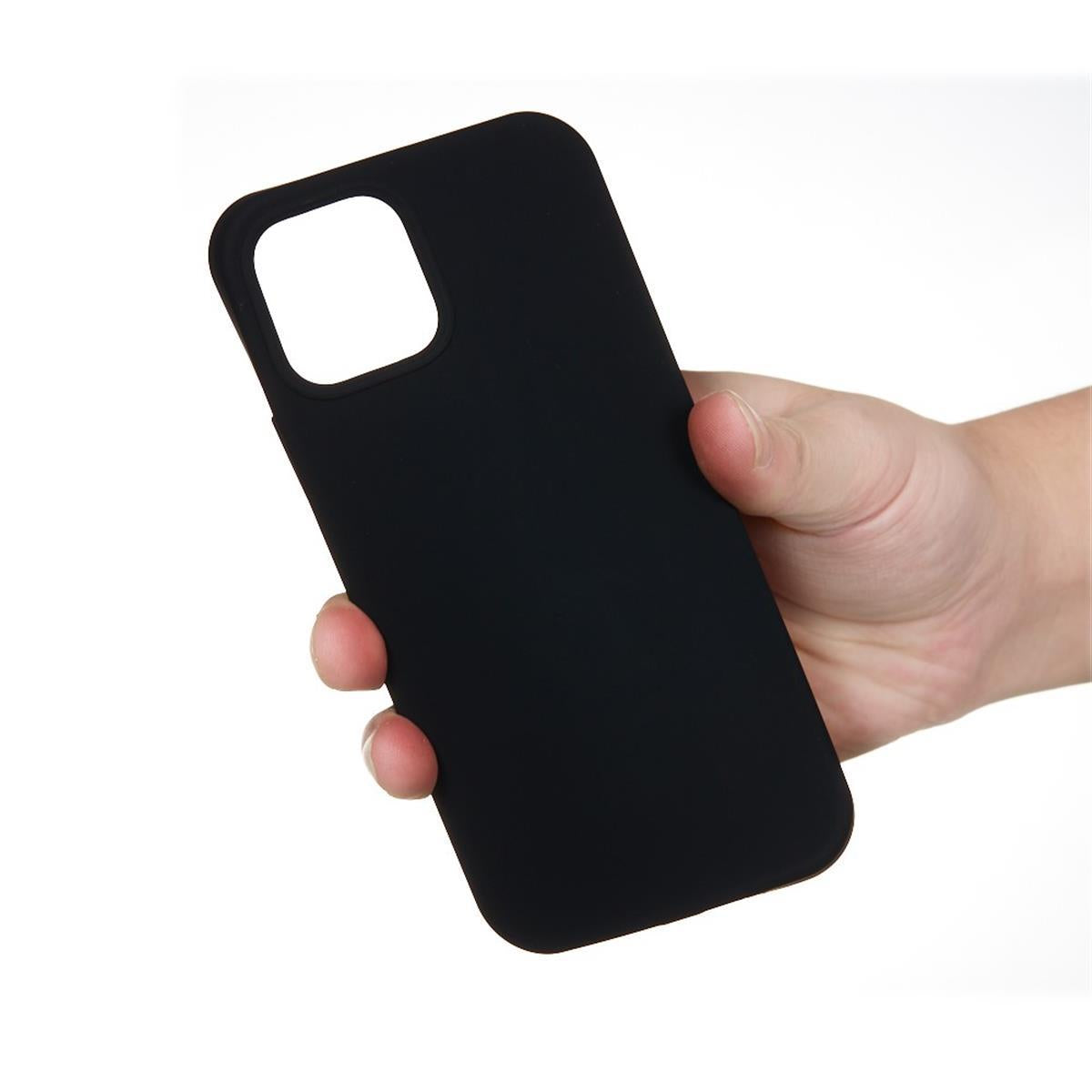 Hülle für Apple iPhone 13 Mini [5,4 Zoll] Handy Silikon Case Cover Matt Schwarz