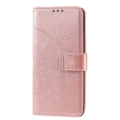 Hülle für Samsung Galaxy A02s Handy Flip Case Cover Schutzhülle Mandala Rosegold