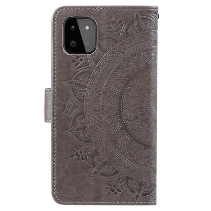 Hülle für Samsung Galaxy A22 5G Handyhülle Flip Case Cover Tasche Mandala Grau