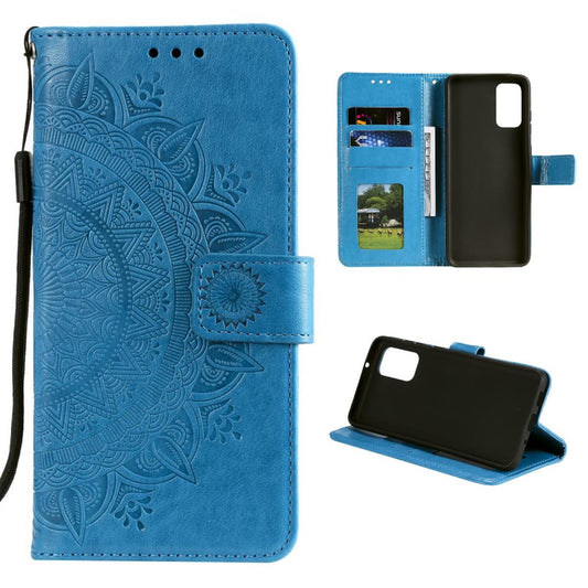 Hülle für Samsung Galaxy A72 Handyhülle Flip Case Cover Schutzhülle Mandala Blau