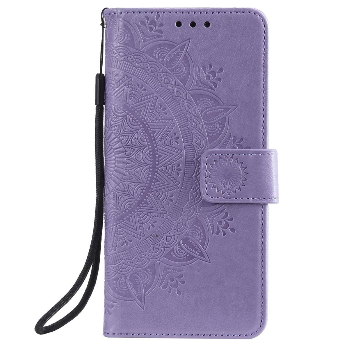 Hülle für Samsung Galaxy A20e Handyhülle Schutz Tasche Flip Case Etui Cover Mandala Lila