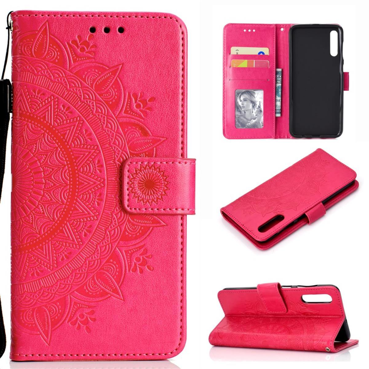 Hülle für Samsung Galaxy A50/A30s Handyhülle Flip Case Schutzhülle Cover Etui Mandala Pink