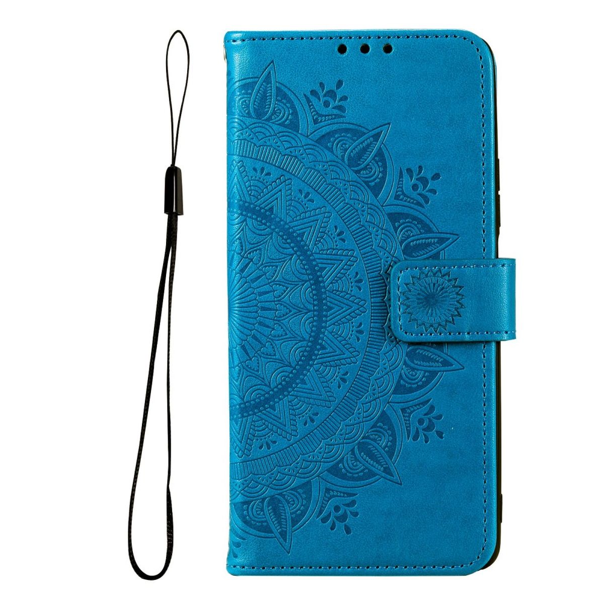 Hülle für Samsung Galaxy A03 Handyhülle Flip Case Cover Etui Mandala Blau