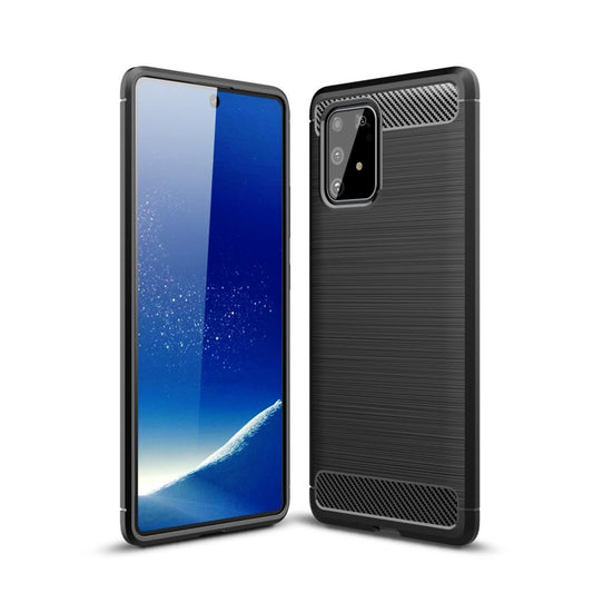Hülle für Samsung Galaxy S10 Lite Handyhülle Silikon Case Cover Carbonfarben
