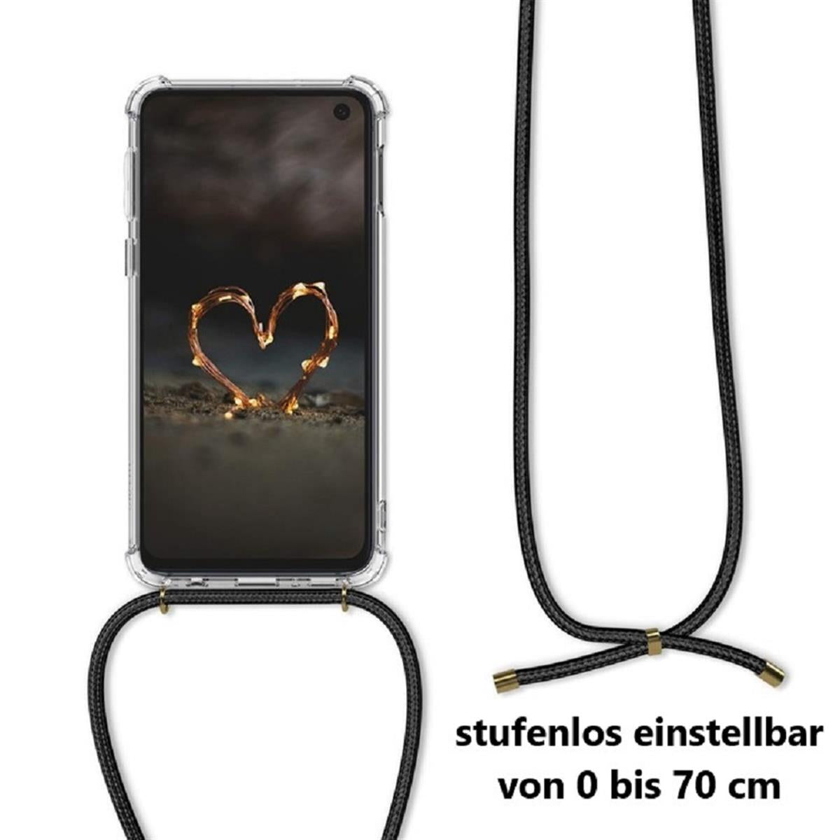 Hülle für Samsung Galaxy A42 5G Handyhülle Band Handykette Kordel Cover Bumper klar