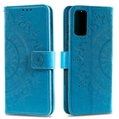 Hülle für Samsung Galaxy A02s Handy Tasche Flip Case Cover Etui Mandala Blau