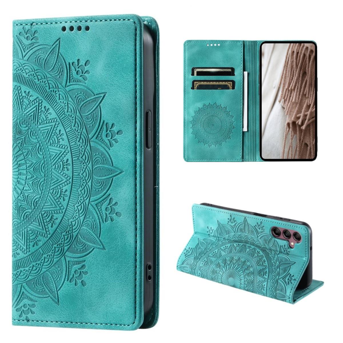 Hülle für Samsung Galaxy A35 5G Handyhülle Flip Case Cover Tasche Mandala Grün