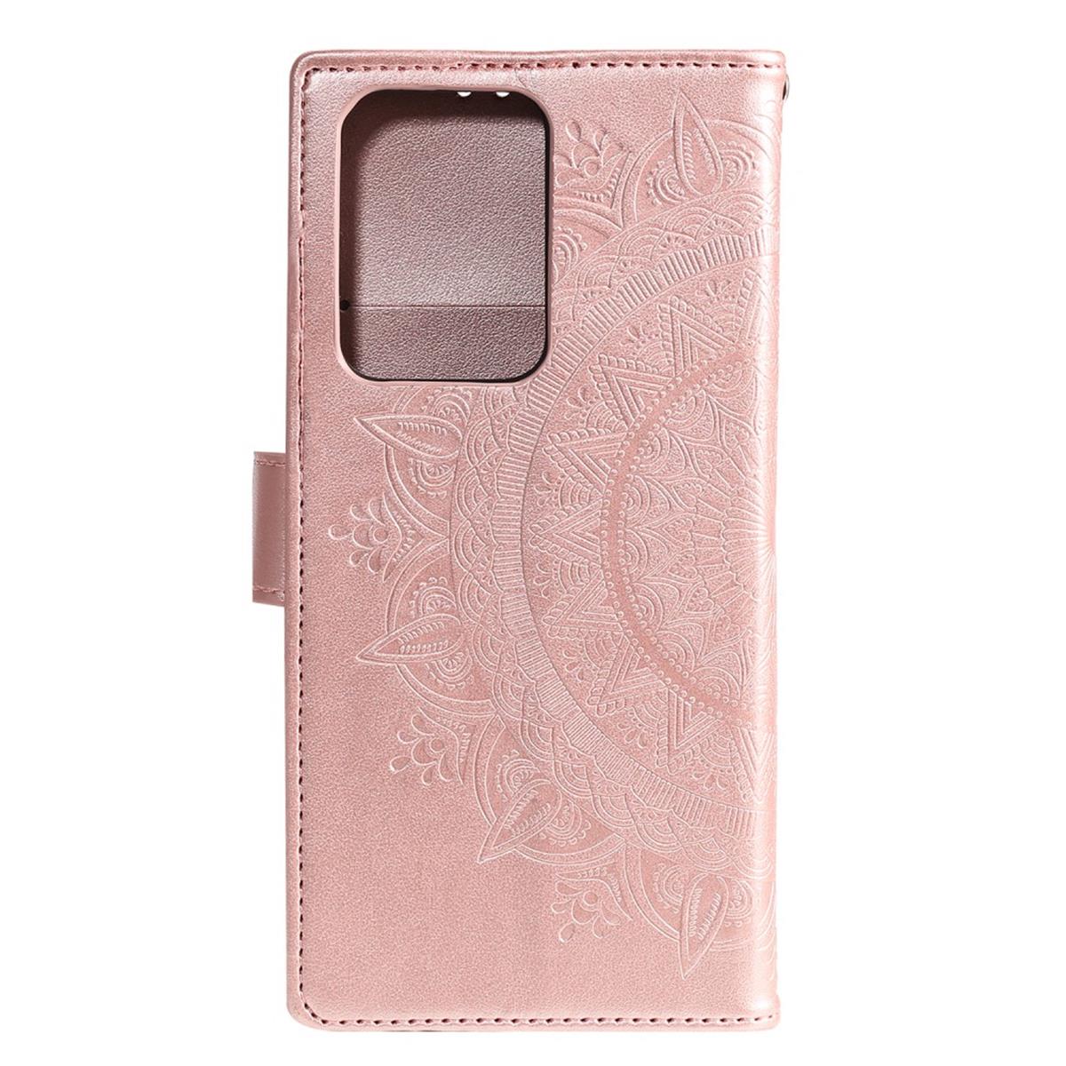 Hülle für Samsung Galaxy Note20 Ultra Handyhülle Flip Case Cover Mandala Rosegold