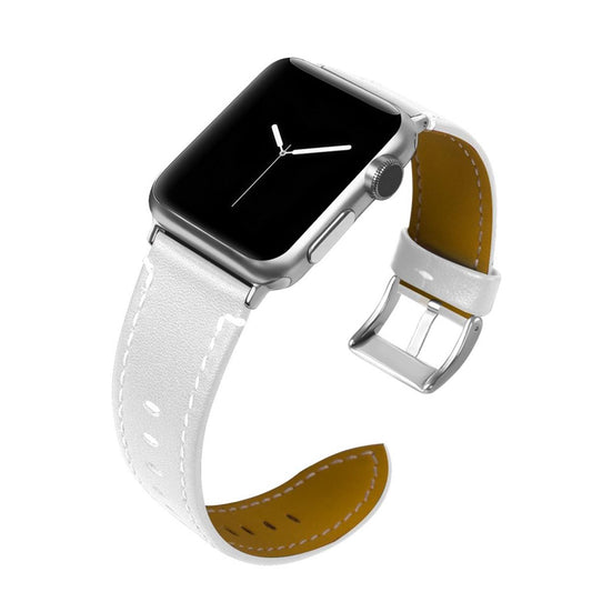 Leder Armband für Apple Watch 49/45/44/42mm Retro Series Ultra/8/7/6/SE/5/4 Weiß