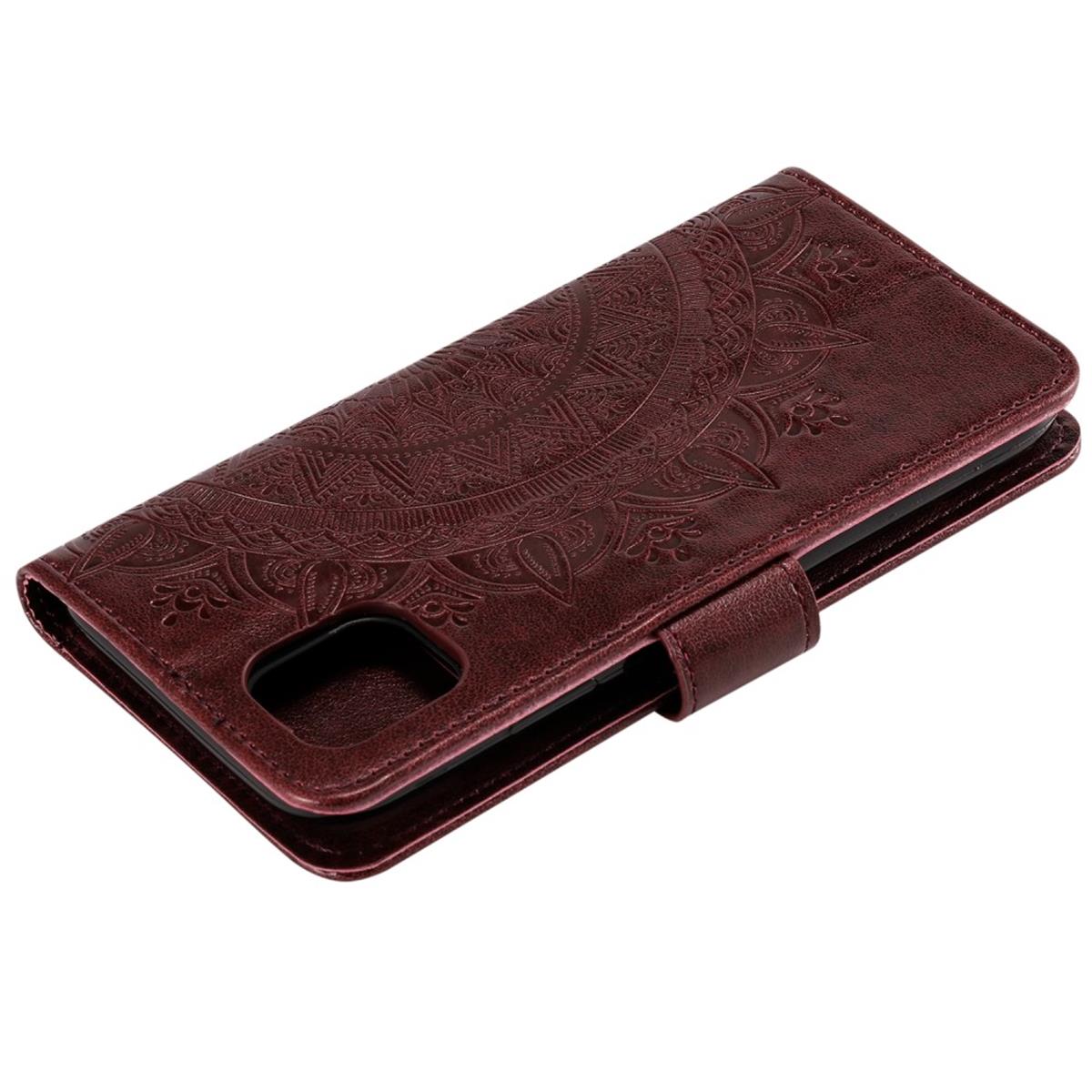 Hülle für Apple iPhone 12 Mini Handyhülle Flip Case Cover Tasche Mandala Braun