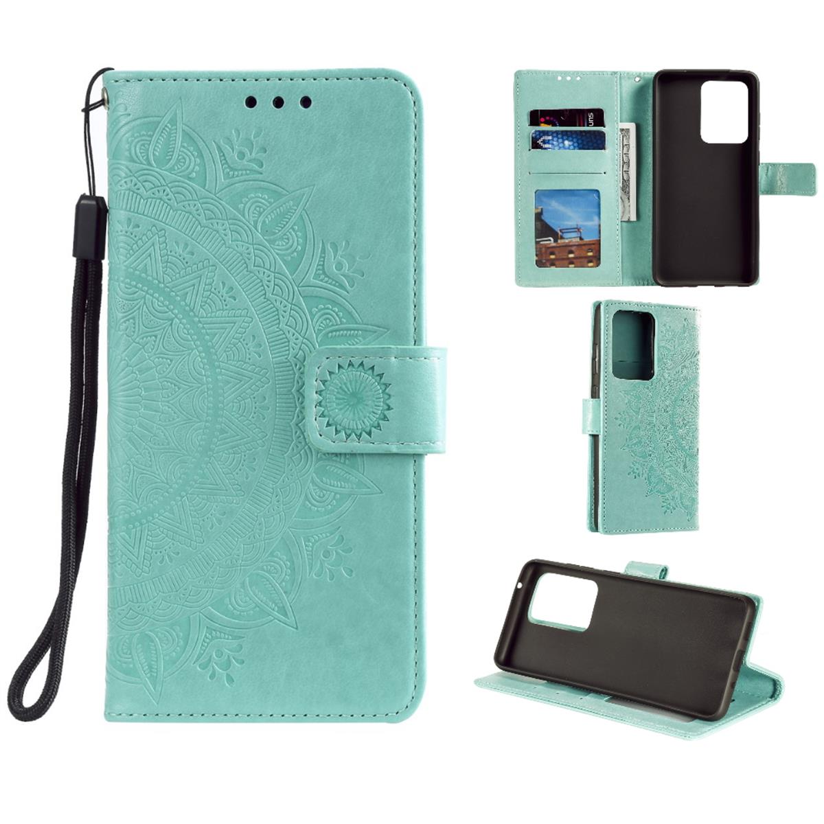 Hülle für Samsung Galaxy S20 Ultra Handyhülle Flip Case Schutzhülle Mandala Grün