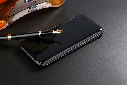Hülle für Samsung Galaxy S8 Handyhülle Flip Case Schutzhülle Clear View Schwarz
