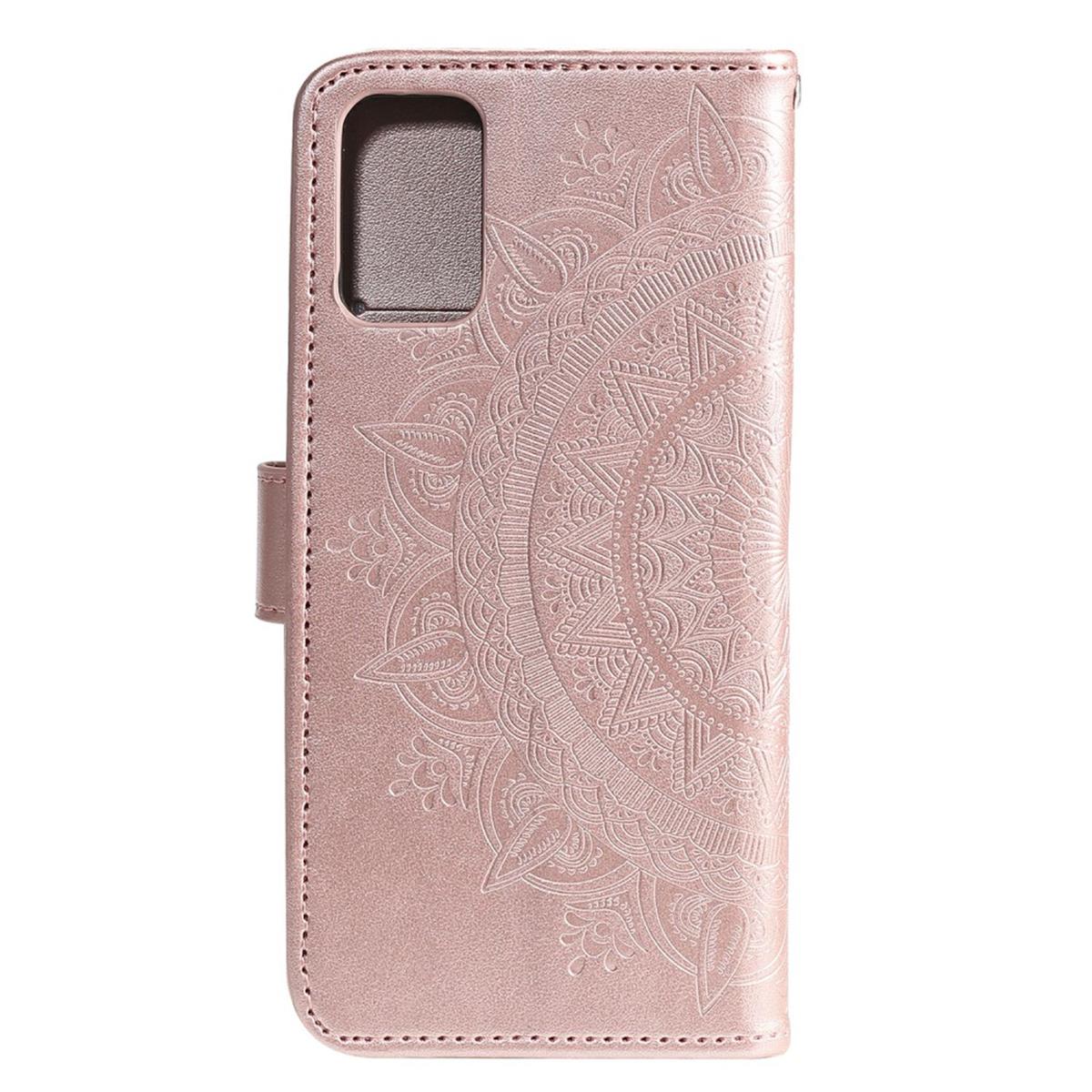 Hülle für Samsung Galaxy A02s Handy Flip Case Cover Schutzhülle Mandala Rosegold