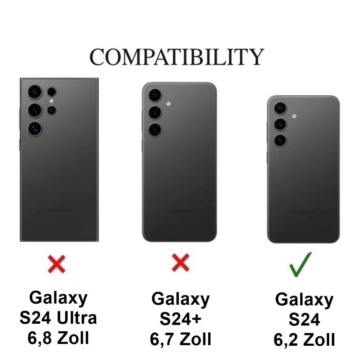 Hülle für Samsung Galaxy S24 Handyhülle Flip Case Cover Tasche Etui Mandala Grau
