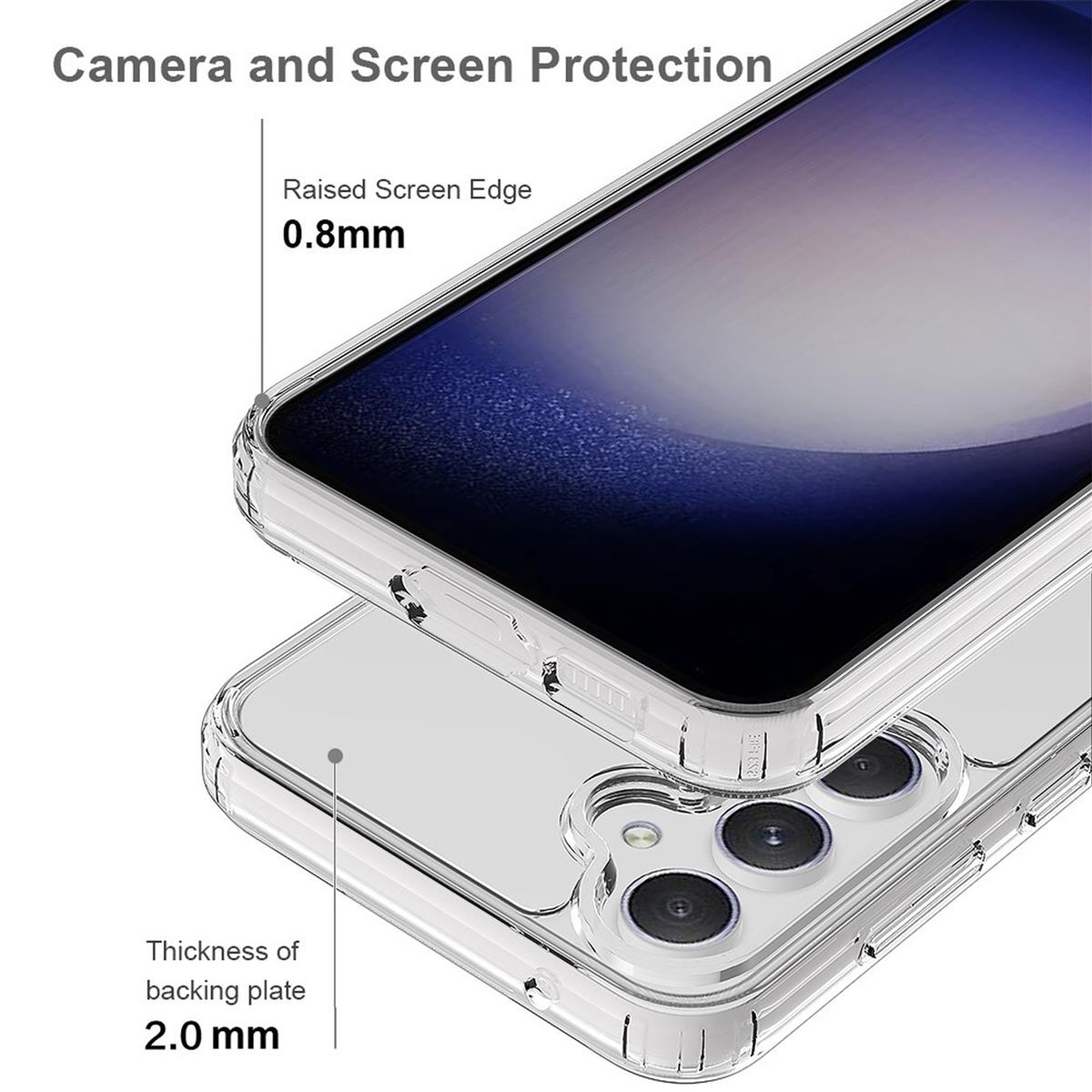 Hülle für Samsung Galaxy S23 FE Handy Case Hybrid Silikon Bumper Cover Klar