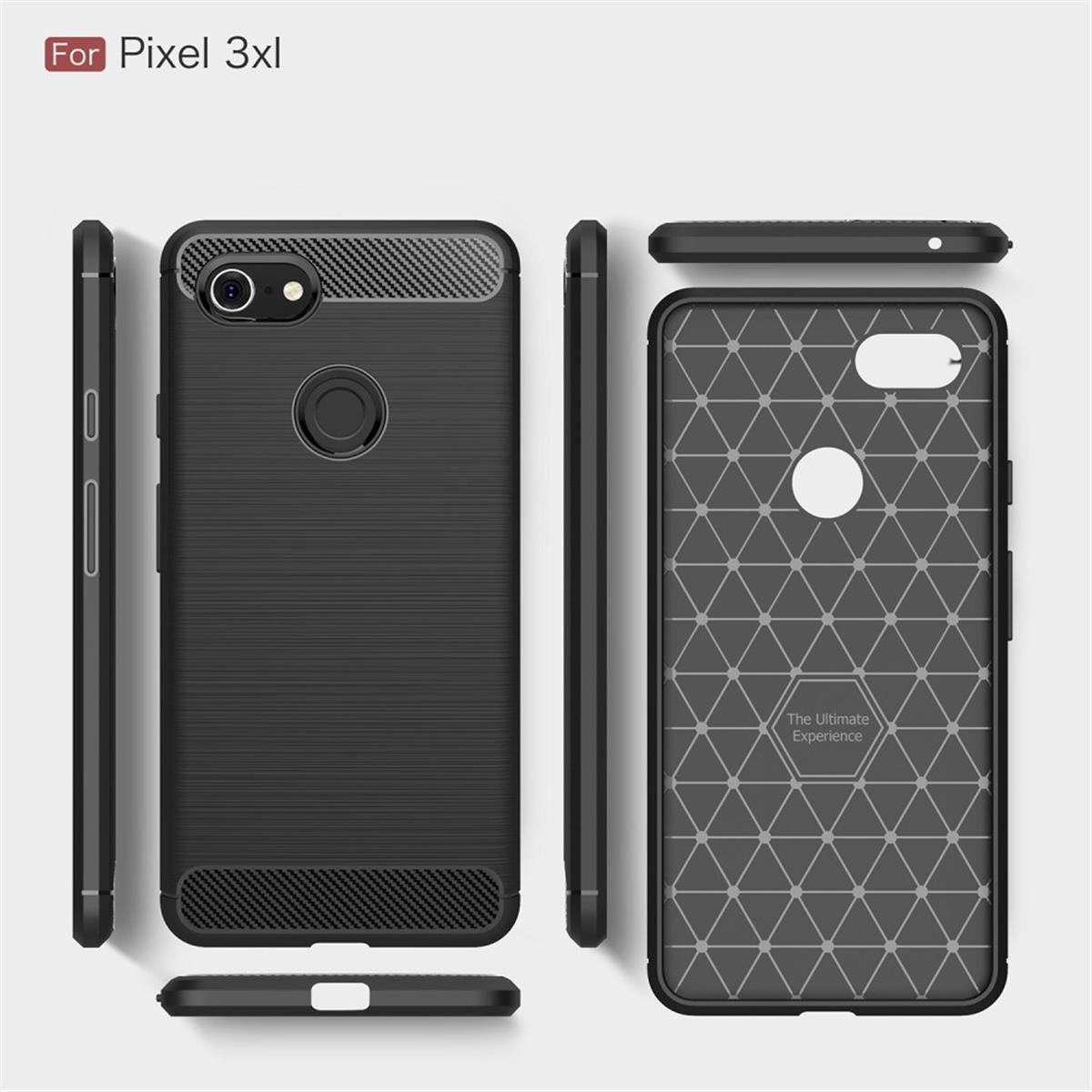 Google Pixel 3 XL Handyhülle Silikon Case Cover Bumper Carbonfarben