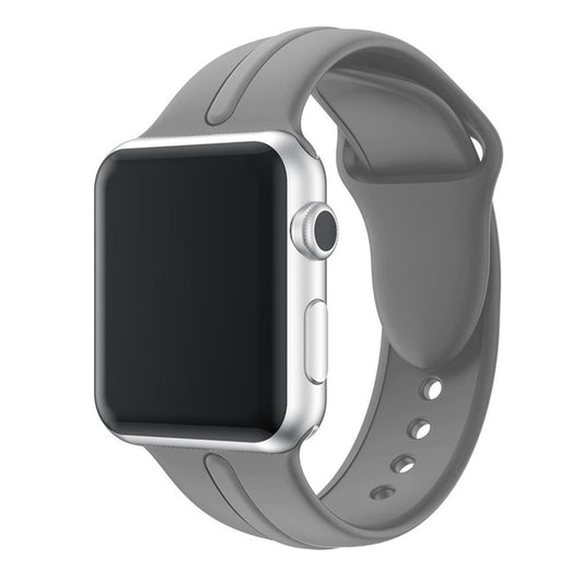 Sportarmband für Apple Watch 41/40/38mm Silikon Armband Series 8/7/6/SE/5/4 Grau