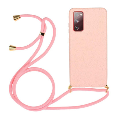 Hülle für Samsung Galaxy S20 FE Handyhülle Silikon Case Handykette Kordel Rosa