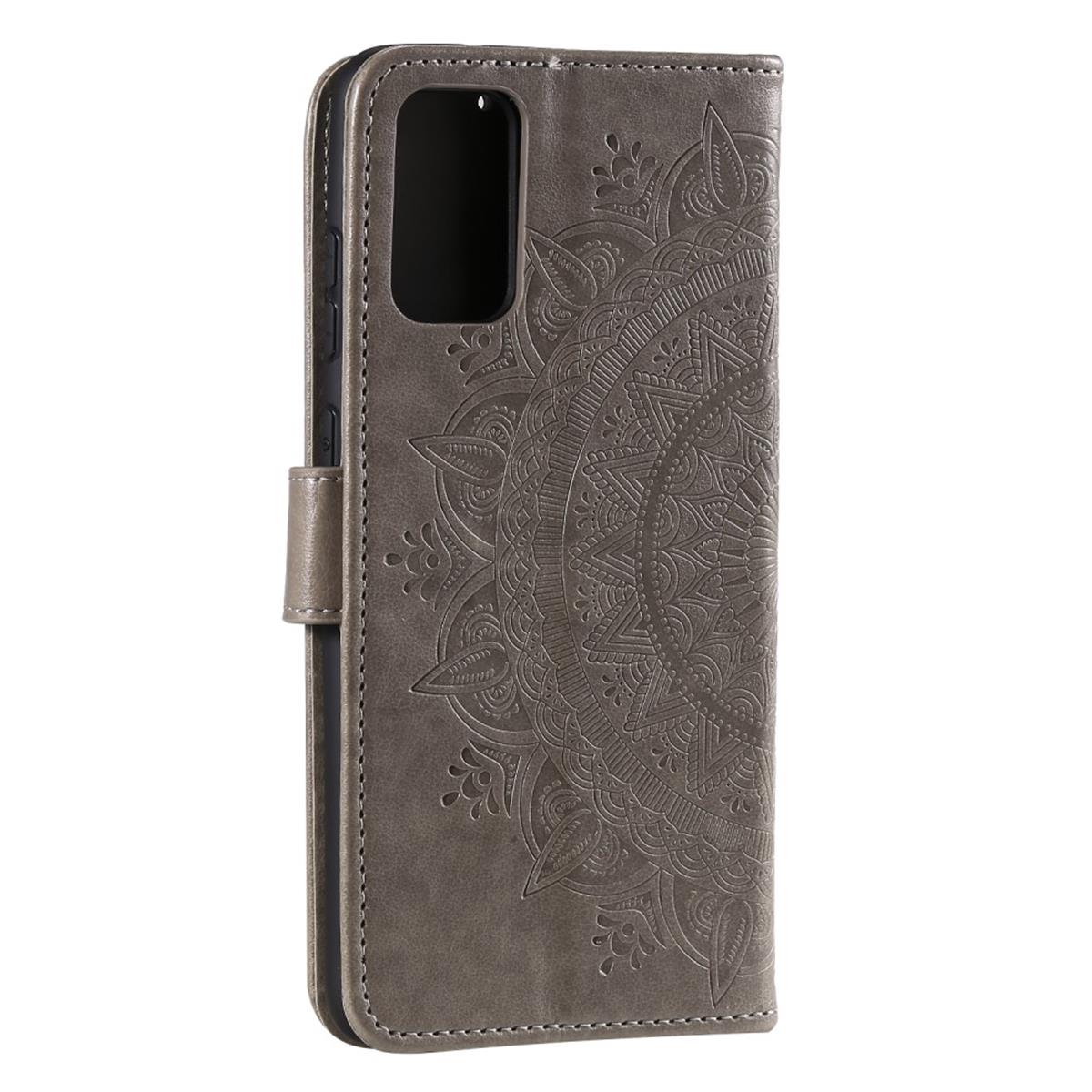 Hülle für Samsung Galaxy S20 Plus Handyhülle Flip Case Schutzhülle Mandala Grau