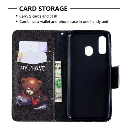 Hülle für Samsung Galaxy A40 Handyhülle Schutztasche Flip Cover Motiv Case Bär