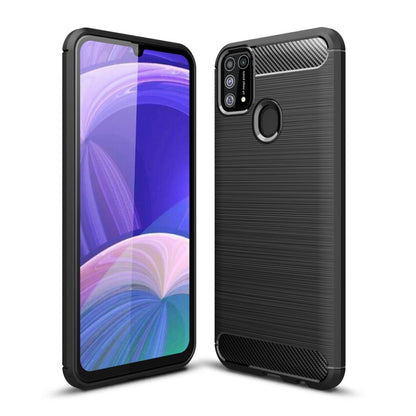 Hülle für Samsung Galaxy M21 Handyhülle Silikon Case Cover Bumper Carbonfarben