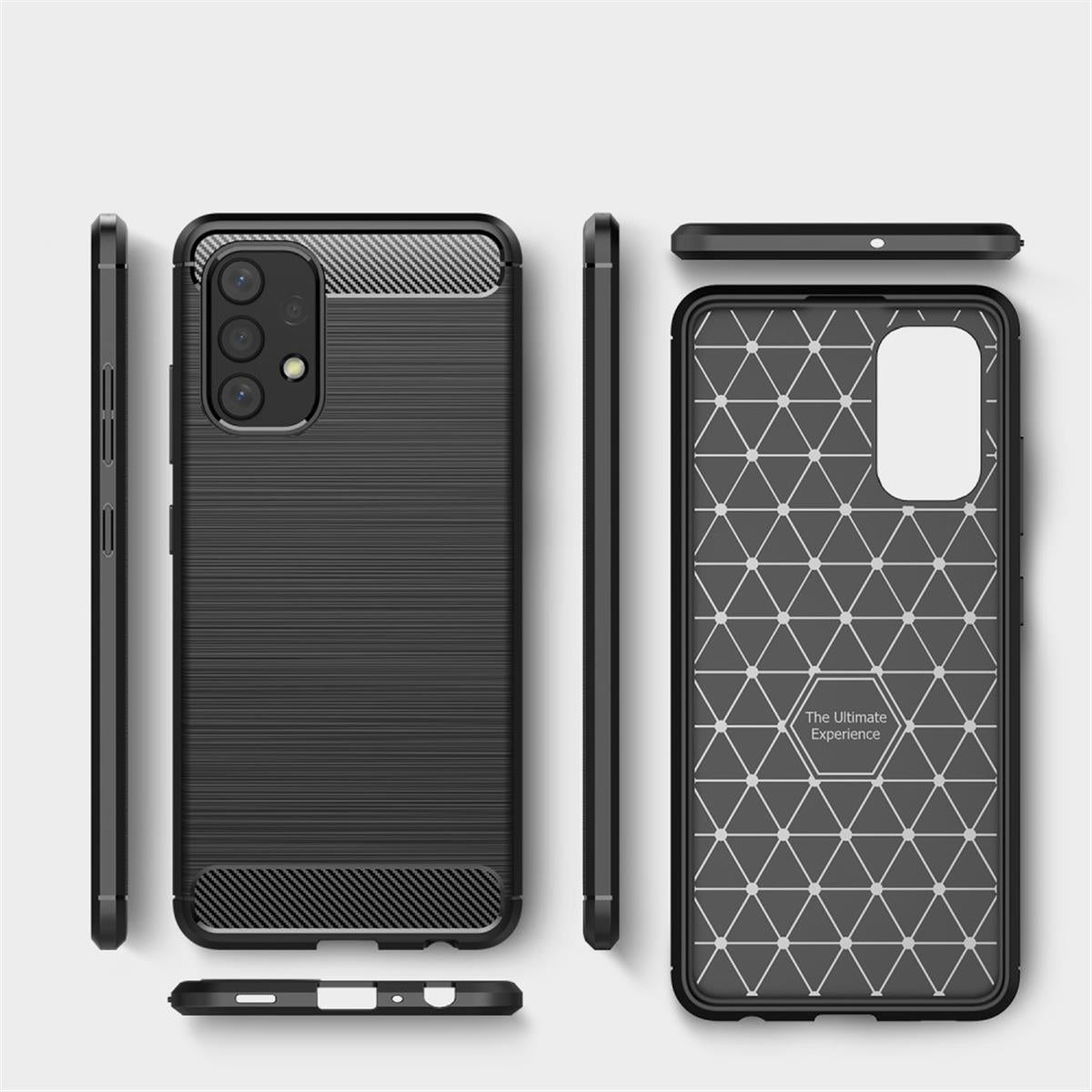 Hülle für Samsung Galaxy A32 4G Handyhülle Silikon Case Handy Cover Carbonfarben