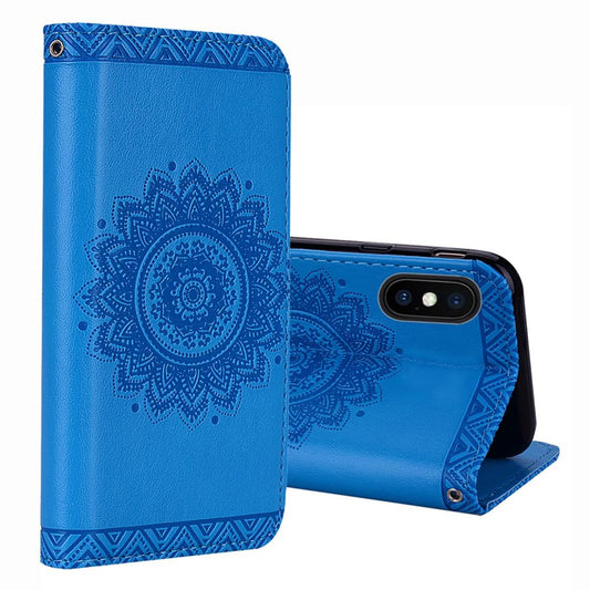Hülle für Apple iPhone Xs Max Handyhülle Flip Case Cover Schutzhülle Mandala Blau