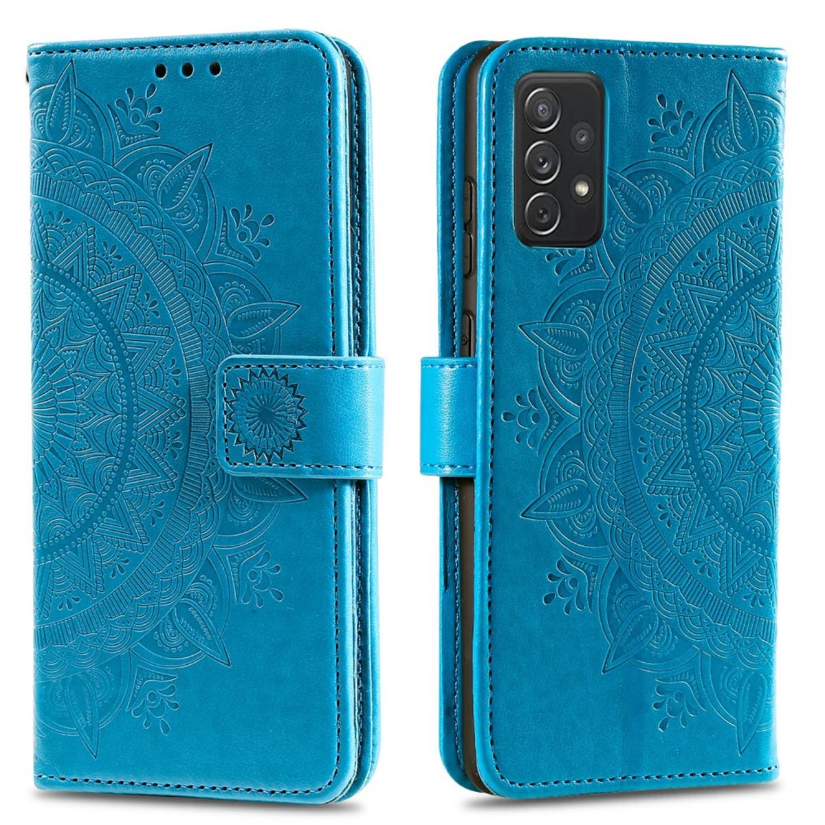 Hülle für Samsung Galaxy A52/A52 5G/A52s 5G Handy Flip Case Cover Mandala Blau