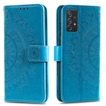 Hülle für Samsung Galaxy A52/A52 5G/A52s 5G Handy Flip Case Cover Mandala Blau