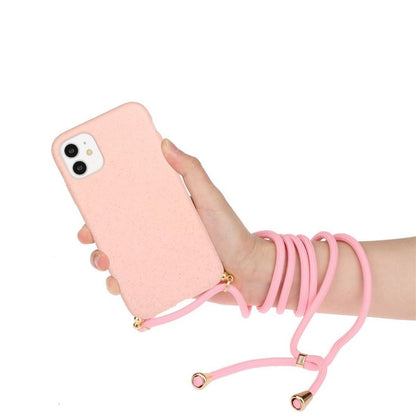 Hülle für Apple iPhone 11 Handyhülle Band Handykette Kordel Schnur Umhängetasche Rosa