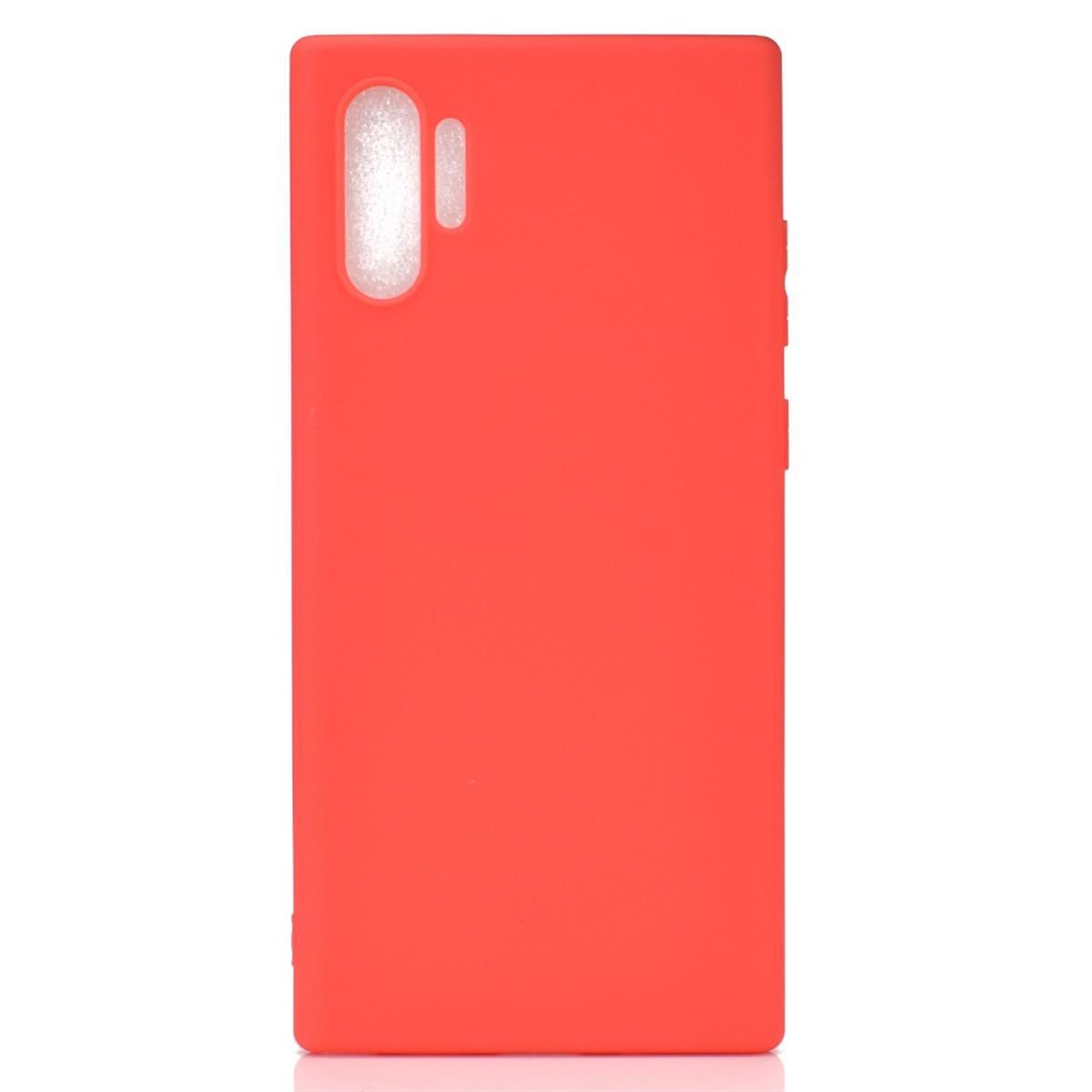 Hülle für Samsung Galaxy Note10+ (5G) Handyhülle Silikon Case Schutzhülle Cover matt rot
